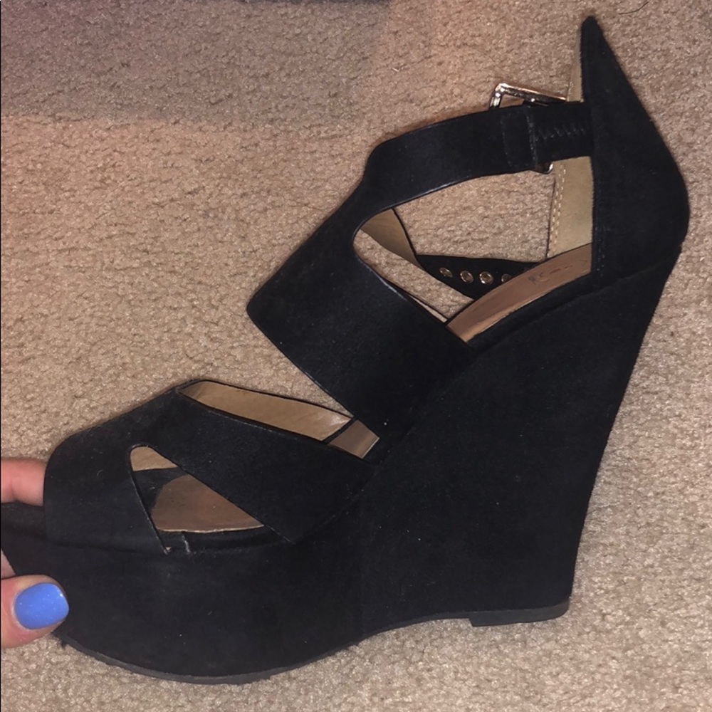 Black suede shoe